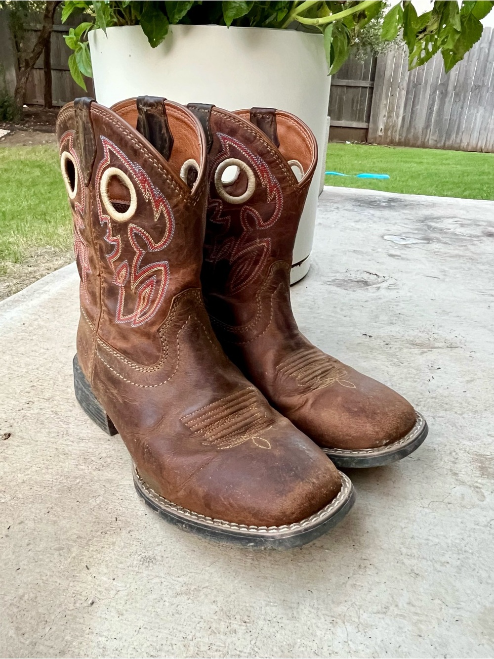Justin Boots Kids Brown Leather Western Pull-On Boots